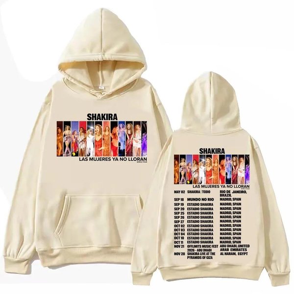 Sudadera Shakira Las Mujeres Ya No Lloran World Tour 2026 Hombre Mujer Harajuku Manga Larga Sudadera Con Capucha Streetwear Hip Hop Oversize Xxxl Beige-image