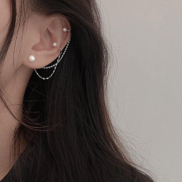 1 Par Pendientes De BotóN Redondos Con Borla De Perlas De Plata De Ley 925 Para Mujer Boda Femenina Pendientes Eh774-image