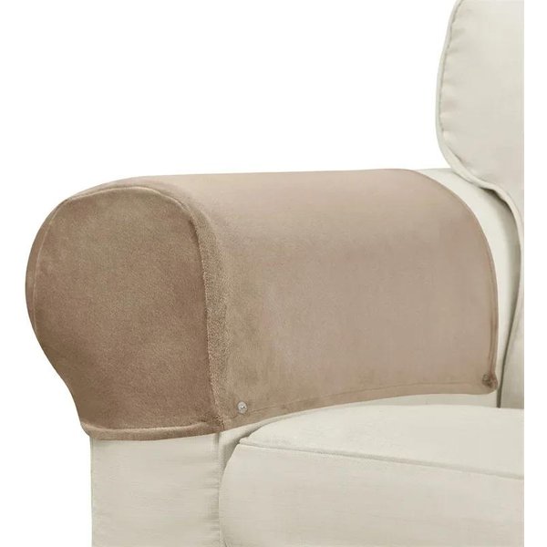 Fundas Para Sillones De Colores Antideslizantes Anti-Polvo Protector De Reposabrazos De Sofá Suave Terciopelo Fundas Para Reposabrazos De Sofá Protector De Muebles 2 Piezas Lisas 2Pcs Armrest Cover-image