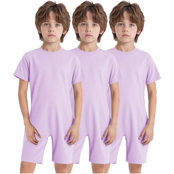 Conjunto De Ropa Adaptativa Para NiñOs De 3 Piezas: Mono Con Cremallera Invisible Trasera, FáCil De Poner Cuello Redondo Manga Corta Para Necesidades Especiales 9-10 Years Beige-image