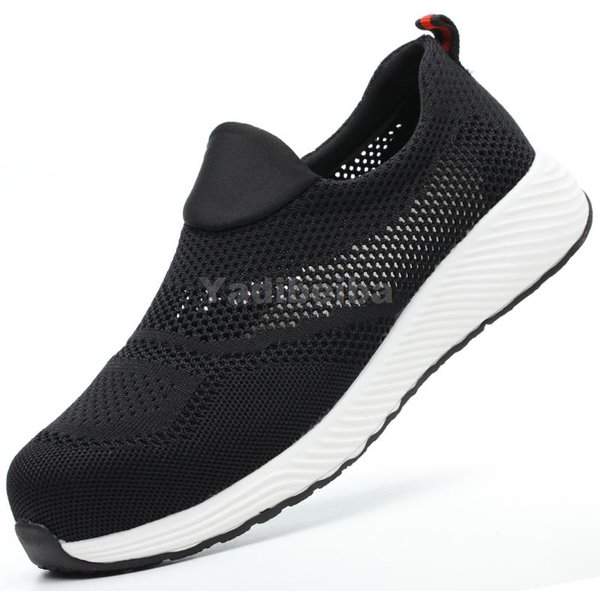 Zapatos De Seguridad Con Puntera De Acero Para Hombre Mujer Zapatillas De Trabajo Ligeras Zapatos De Trabajo Industriales CalcetíN AntiperforacióN Botas De Trabajo De Seguridad Para Pareja 43 Black-image