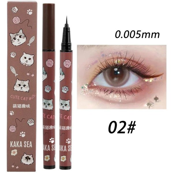 Wodoodporny GłAdki Eyeliner W PłYnie Ultracienki Matowy TrwałY SzybkoschnąCy Eyeliner Dolny OłóWek Do RzęS Makijaż Oczu Kosmetyki Beige-image
