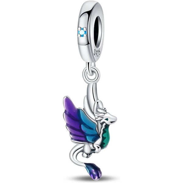 Componentes De Cuentas Para Pulseras Colgante AutéNtico Original De Metal De Cobre FéNix DragóN Componente De Cuenta Componentes De Cuenta Compatibles Con Pulsera Alta Calidad White-image