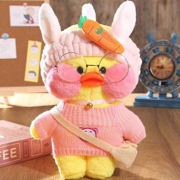 30 Cm Kawaii Kaczka Lalafanfan Pluszowa Zabawka KreskóWkowa Lalka Kaczka Lalafanfan MięKkie Pluszowe ZwierząTko Maskotka Prezenty Urodzinowe Dla Dziewczynki Dzieci 30Cm-image