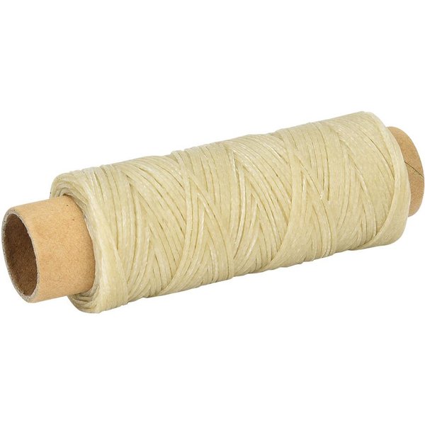 Rollo De 50 Metros 150D16 Hilo Plano Para Coser ArtesaníA En Cuero Costura A Mano Hilo Encerado (Beige) Beige-image