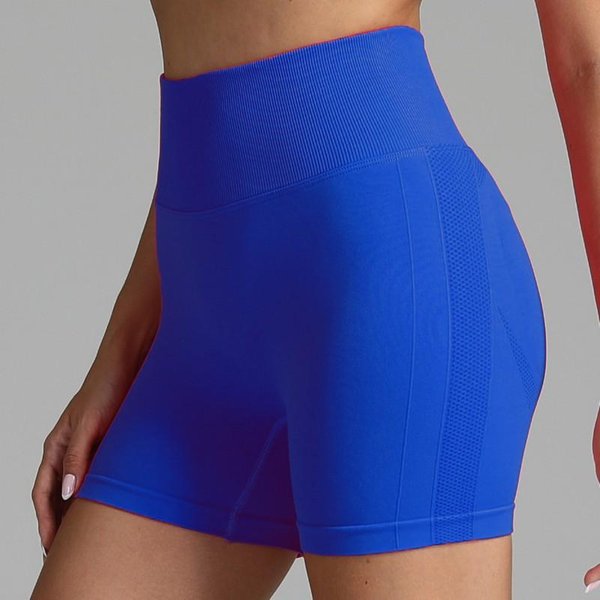 Shorts De Yoga De Cintura Alta Levanta GlúTeos Para Mujer Secado RáPido Running Gimnasio Entrenamiento Leggings Ropa Deportiva Activa Large Polvo Azul-image