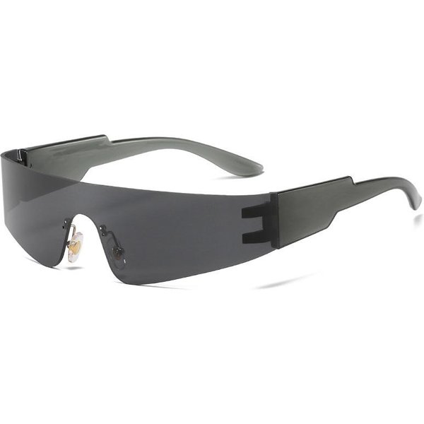 Gafas De Sol Estilo 2000S Y2K Para Hombre Una Pieza Deportivas Gafas De Sol Para Mujer Vintage Wraparound Gafas De Sol Moda Punk Gafas As Shows Gray-image