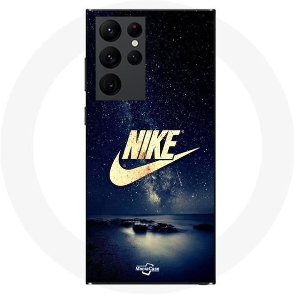Coque Maniacase Pour Samsung Galaxy S23 Ultra Nike Logo Doré Nuit éToilé-image