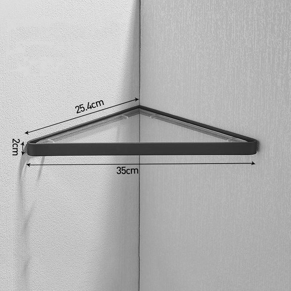 Estante De Esquina Para BañO NíQuel/Negro Acero Inoxidable 304 Estante De Vidrio Para Ducha Estante De Almacenamiento Para BañO Montado En Pared Estante Triangular White-image