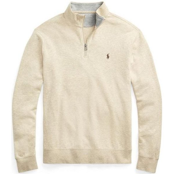 Polo Ralph Lauren WzóR Z Haftowanym Logo PółRozpinana Bluza Z KołNierzem StóJką MęSka Bluza BeżOwa 710812963-017 M White-image