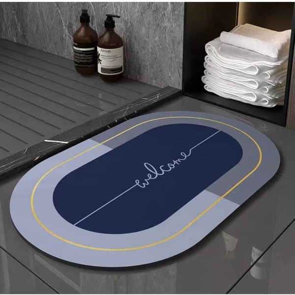 Alfombra Absorbente Alfombra De Pies Inodoro Puerta De Inodoro Antideslizante Hogar Secado RáPido Felpudo Alfombra De Inodoro BañO 40*60Cm-image