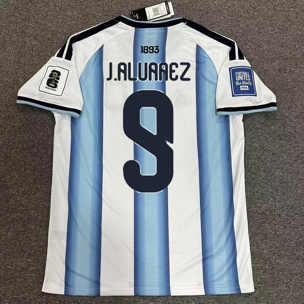 Argentyna Koszulka Mistrzostwa ŚWiata 2026 Wersja Dla Kibica Ten Sam Styl Koszulka PiłKarska S Gray-image