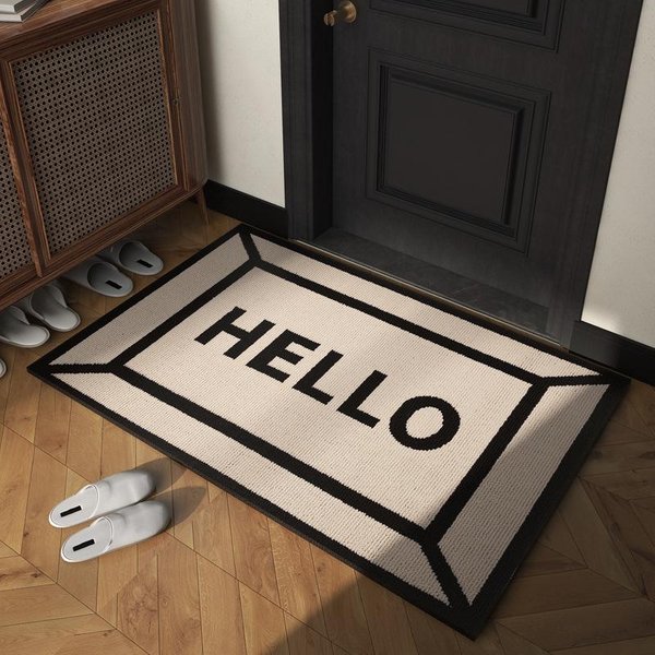 Mata PodłOgowa Mata Pod Drzwi WejśCiowe Nowe Drzwi Zaawansowane WejśCie Dom Salon Mata Pod Stopy MożNa Przyciąć Wytrzymuje Brud Mata Na Ganku 50*80CM Beige-image