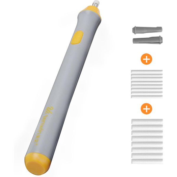 Borrador De LáPiz EléCtrico Del Equipo Del Borrador Con 22 Recambios Del Borrador PapeleríA Del Borrador Con Pilas Gris-image