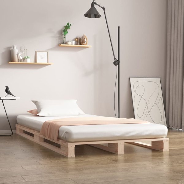 Vidaxl Cama De Palets, 90X200 Cm, Madera De Pino Maciza-image