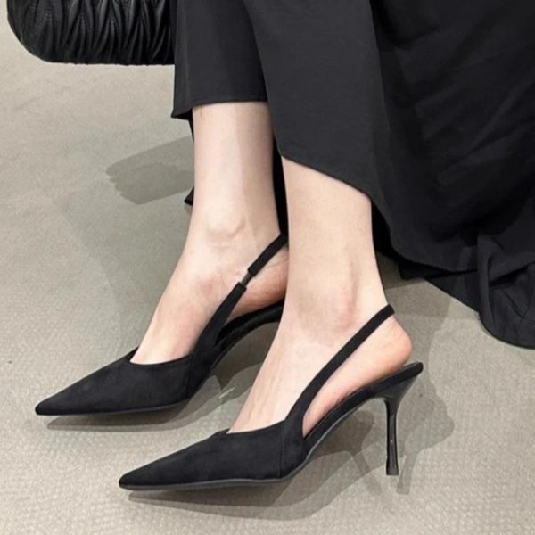 Zapatos Para Mujer Zapatos Nuevos De Talla Grande Zapatos De SalóN OtoñO Estampado De Leopardo Punta Afilada Escotados Tacones De Aguja Finos De Mujer 39 Negro-image