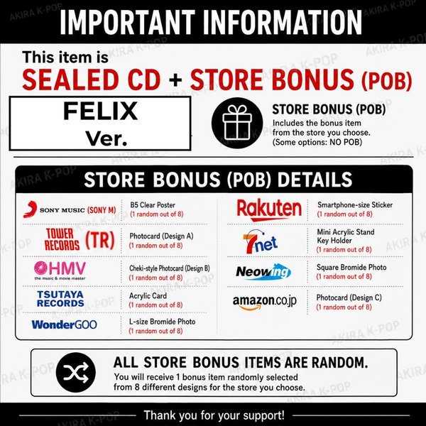 Stray Kids Japonia 4. Mini Album Suiatsu ZapieczęTowana PłYta CD / JapoŃSki POB / FC Stay Japan / PrzedsprzedaŻ Felix Ver.(No Pob)-image
