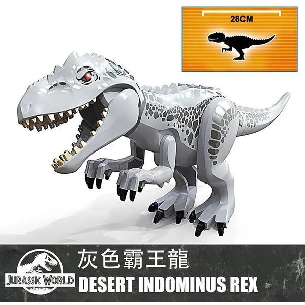 Jurassic World DużE Figurki DinozauróW Klocki Klocki Klocki Velociraptor T-Rex Triceratops Indominus Rex Zabawki Dla Dzieci-image