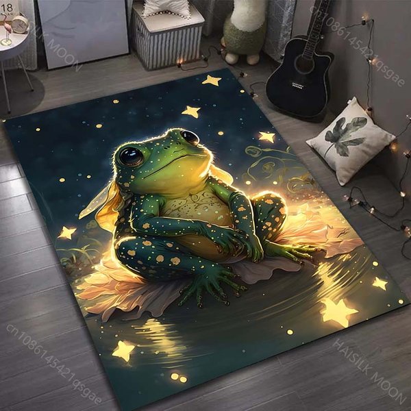 Dywanik Z Nadrukiem Medytacji Grzyba I żAby Do Salonu Sypialni Sofy Wycieraczka Dekor Dywaniki Obszarowe AntypośLizgowa Mata PodłOgowa DużY Rozmiar 50X80Cm (20X31In)-image