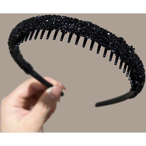 Diadema Con Dientes Antideslizante Diadema Para Lavar La Cara, Diadema VersáTil Con Pinza Para El Cabello Para Uso Externo-image