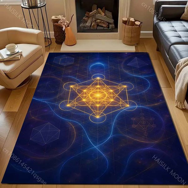 WzóR Kostki Metatrona Dywan Do Sypialni Salonu PrzyłóżKowy Sofa Mata PodłOgowa Nowoczesny WystróJ Domu Dywan Obszarowy DużY Rozmiar 50X80Cm (20X31In)-image