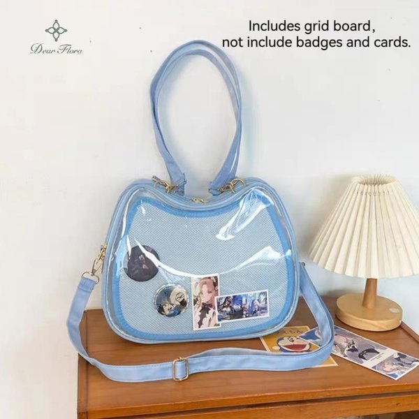 Nowa SłOdka Urocza Kotka Ita Bag Popularne JapońSkie Torby Na Ramię Torba Na Ramię Do Mundurka JK DziewczęCa Przezroczysta Torba Z Okienkiem Dla UcznióW Gray-image
