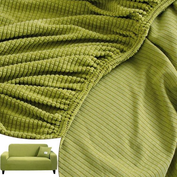 Funda De Sofá De Esquina EláStica Jacquard Polar Fleece SóLida Funda De Sofá En Forma De L Funda Para Sofá Cubre Bancos 1 /2 /3 /4 Plazas Protector 1-Seat 90-140Cm-image