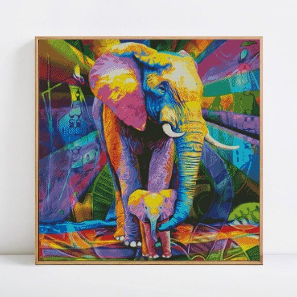 Pintura De Diamante 5D, Taladro Completo, Animales Redondos, Mosaico De Diamantes, Venta De ImáGenes De Elefante 30X30-image