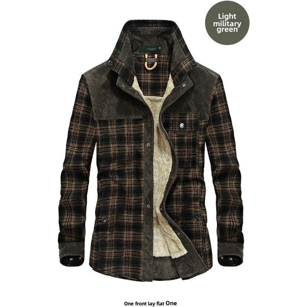 Camisa De Manga Larga Para Hombre OtoñO E Invierno Polar Grueso TéRmica Camisa XXL Black-image