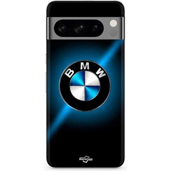 Etui Na Telefon - Maniacase - Google Pixel 8 Pro - Logo BMW - Czarne - MięKkie - BłYszcząCe-image