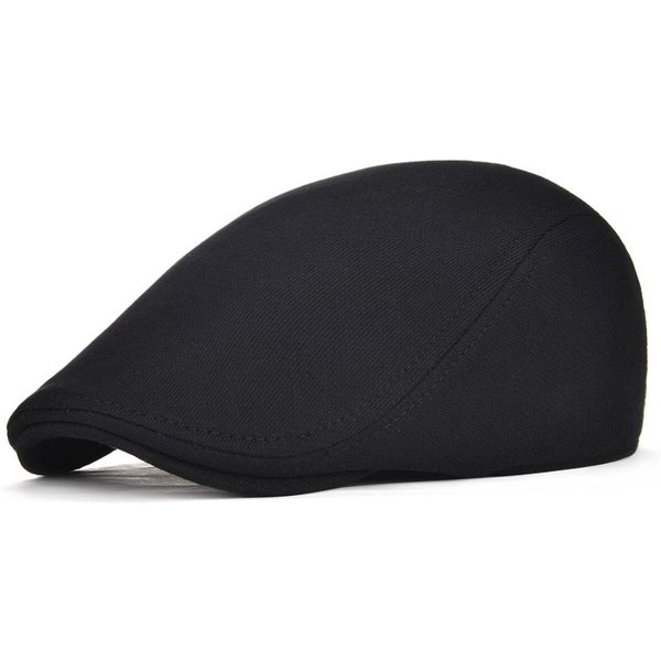 Voboom MięKka BawełNiana Czapka Irlandzka Golfowa Ivy Jeff Czapki Wiosna Lato MężCzyźNi Kobiety Cabbie Newsboy Driver Czapka Gatsby Boina 58-60Cm Black-image
