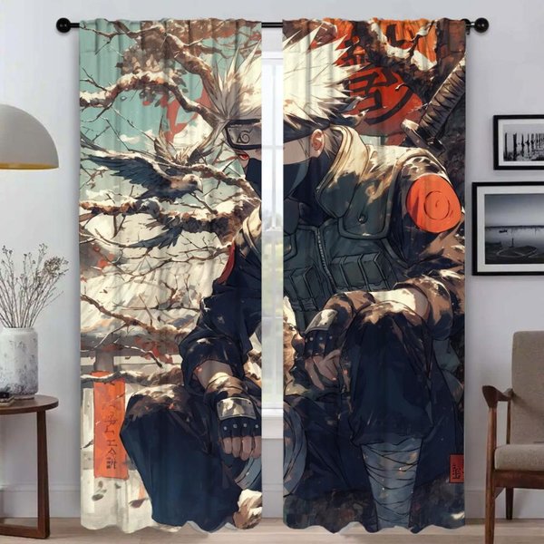 Cortinas Blackout Narutos Para CáMara Cortinas Elegantes Para HabitacióN 2 Piezas Persianas DecoracióN Halloween Cortina Para SalóN NiñO W50Xh70Cmx2Pcs-Cl-image