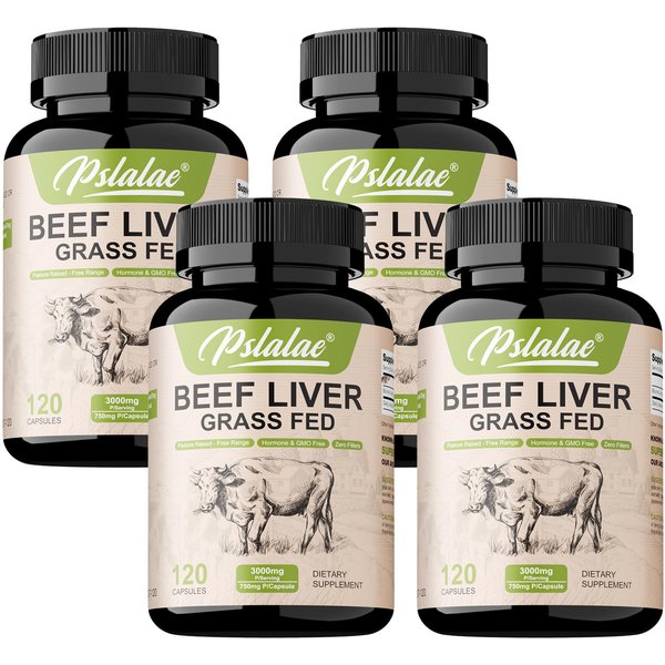 CáPsulas De HíGado De Res De Alto Contenido, 3000 Mg, Protege La Inmunidad, Apoya La DigestióN, Apto Para Adultos. 120*4-image