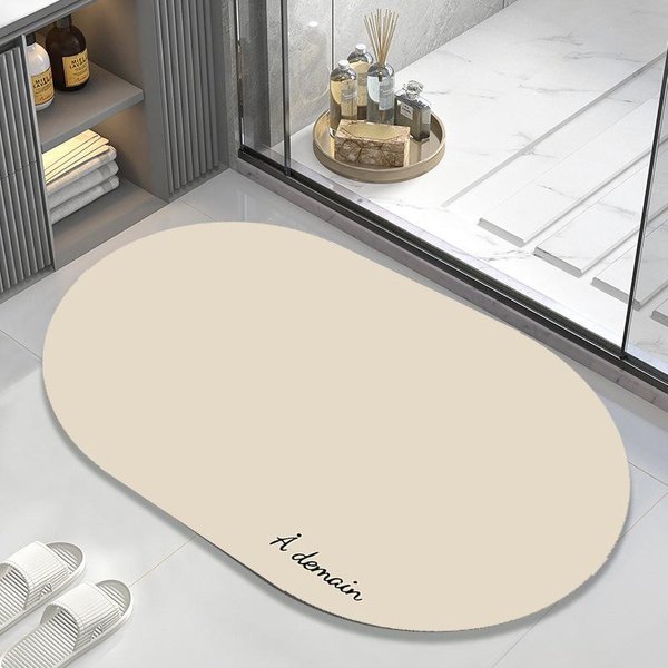Prosta Mata Diatomitowa łAzienkowa AntypośLizgowa MięKka Mata ChłOnna Dywanik Wycieraczka 50 * 80 (Diatom Mud)-image