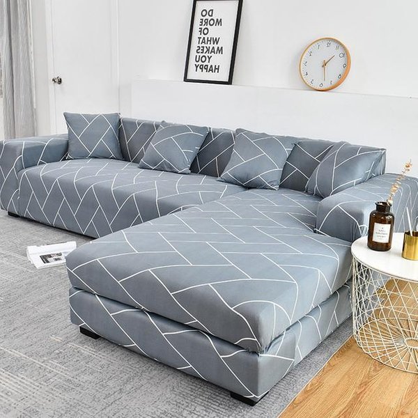 Funda De Sofá EláStica En Forma De L Para Sofá Chaise Longue Cubre, Fundas EláSticas Para Sofá Para Sala De Estar 2-Seater 145-185Cm-image