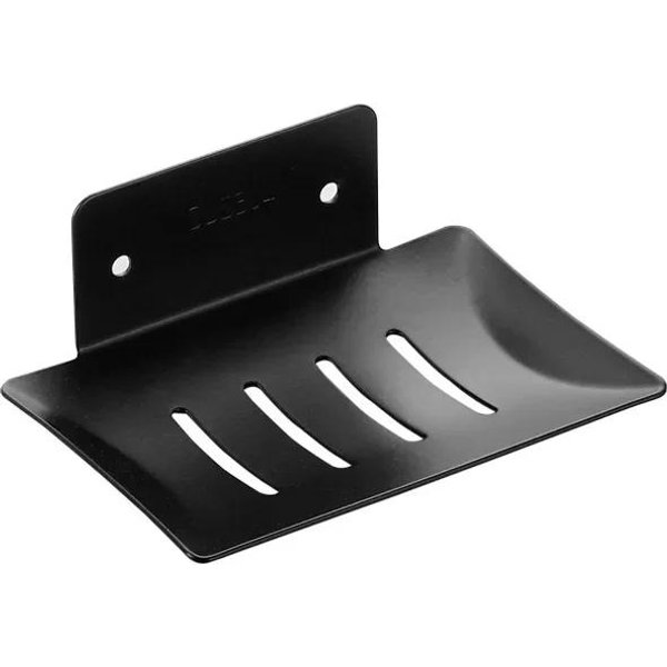 Acero Inoxidable Perforado Jabonera Libre Soporte Para JabóN Montado En La Pared Plato Para JabóN Autoadhesivo Accesorios De BañO Black-image