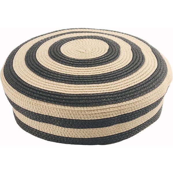 Francja Retro Pasiasty Beret Malarski Damska Moda Kapelusz Marynarski Letnie Wakacje Ochrona PrzeciwsłOneczna PlażA Kapelusz SłOmkowy KośCiół Derby Impreza M 56-58Cm-image