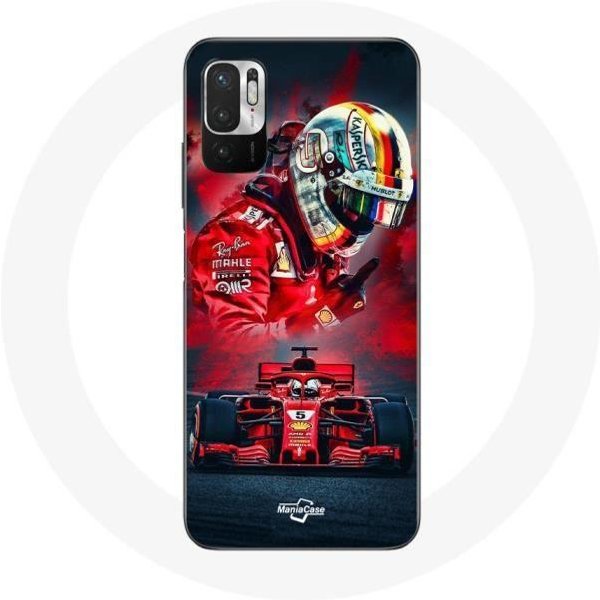 Funda - Maniacase - Xiaomi Redmi Note 10 5G - FóRmula 1 - Sebastian Vettel - Roja Rojo-image