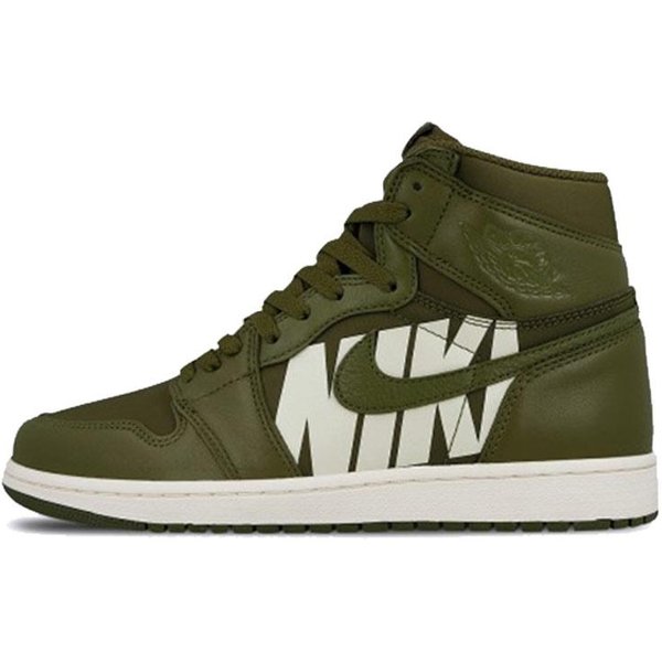 Jordan 1 Retro High Olive Canvas 555088-300 44 Black-image