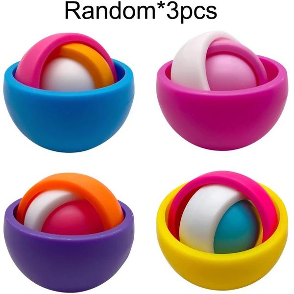 Pelota Giratoria 3D Juguetes Sensoriales Gyro Fidget Spinner De Mano Giroscopio Para NiñOs Adolescentes Adultos NiñOs Tdah Autismo Alivio Del EstréS-image