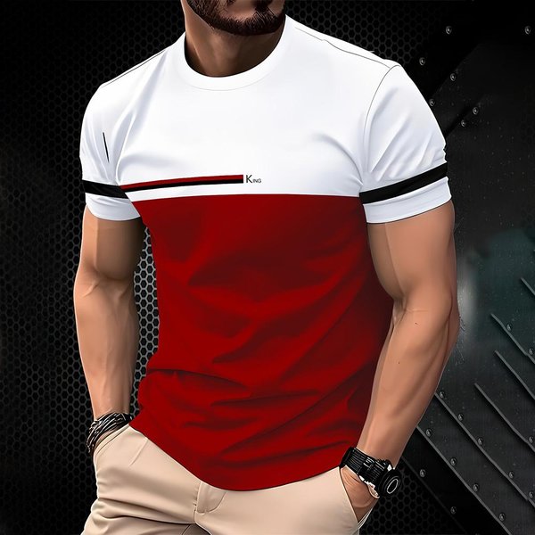 Camiseta Casual Para Hombre Tallas Grandes Primavera Verano 2025 Sencilla Cuello Redondo Manga Corta Ropa Exterior Transpirable Camisetas Estampadas 3D Top 3XL White-image