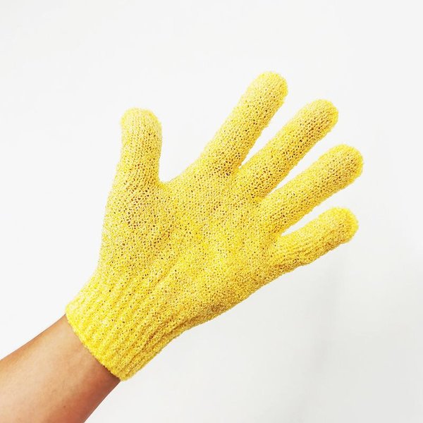 RęKawice Do KąPieli ZłUszczająCe, RęKawice Do KąPieli, Dwustronne RęKawice ZłUszczająCe Do Spa, MasażU I Peelingu CiałA 2Pcs Yellow-image