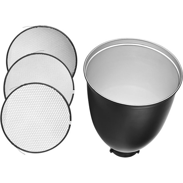 45 Stopni 11-Calowy Reflektor Typu Bowens Z Mocowaniem Typu S Klosz Dyfuzora Klosz Lampy Z Siatką O Strukturze Plastra Miodu 20° 40° 60° Do Stroboskopu Studyjnego Z Mocowaniem Bowens Gray-image