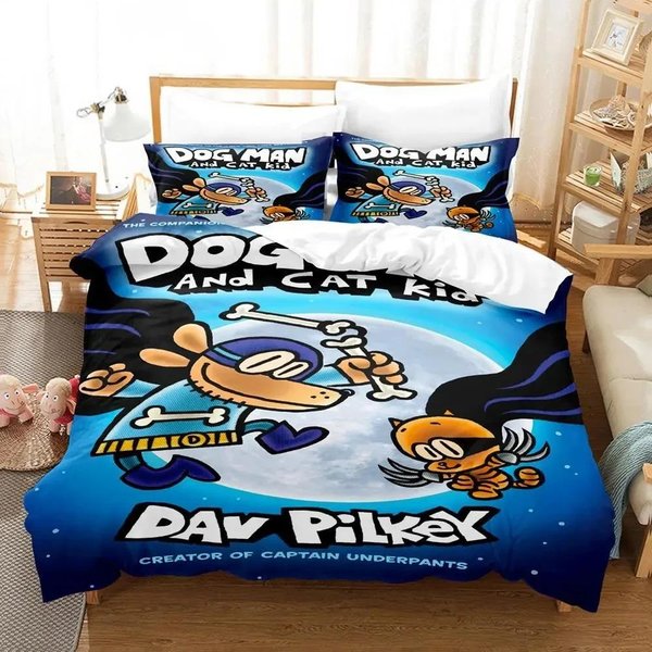 Druk 3D Dog Man Kolekcja PośCieli PodwóJna BliźNiacza KróL Poszewka Na KołDrę KołDra Poszewka Na Poduszkę PokóJ DziecięCy DziewczęCy ChłOpięCy Dla DorosłYch 135X200Cm 2Pcs-image