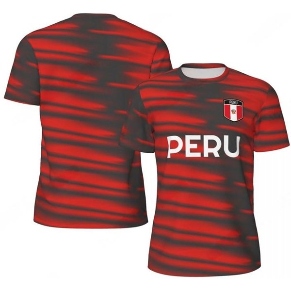 Camisetas De FúTbol GráFicas Con Bandera De Perú De Moda Para Hombre Tendencia Estampado 3D De Emblema Nacional Camisetas Deportivas Camisetas Holgadas Transpirables XL-image