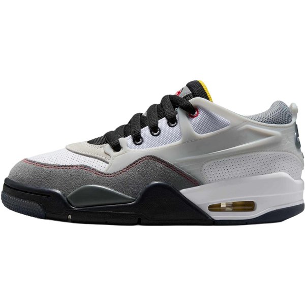 Jordan 4 RM Premium Blanco Negro Gris Humo Rojo Fuego (Gs) 36.5 Gray-image