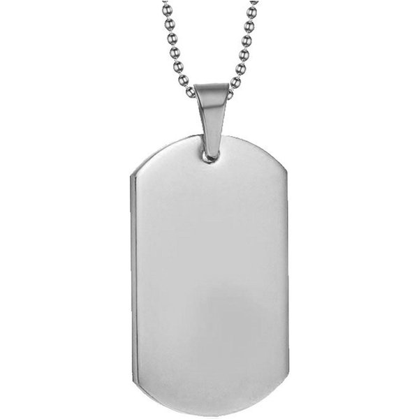 Wojskowy Naszyjnik Z Zawieszką Typu Dog Tag Ze Stali Tytanowej Z łAńCuszkiem Z OkrąGłYch KoralikóW, Modny-image