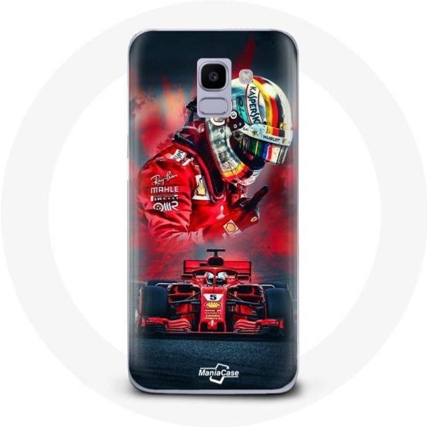 Funda - Maniacase - Samsung Galaxy J6 - FóRmula 1 - Sebastian Vettel - Roja Rojo-image