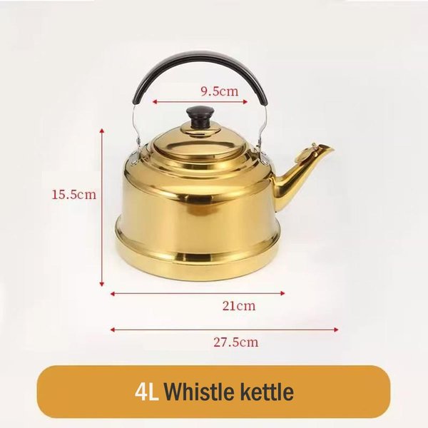 Pogrubzony Czajnik Gwizdkowy Ze Stali Nierdzewnej, Garnek Do Zupy Do Restauracji, Czajnik Do Herbaty, Czajnik Do Gotowania Wody O DużEj PojemnośCi, 2L/4L-image
