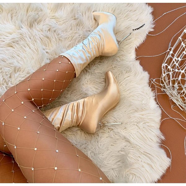 Medias De Malla Grande Con PedreríA Brillante Para Mujer Sexy Medias Transparentes Medias De Red Con Diamantes Brillantes Fiesta Diarias Pantimedias Ajustadas One Size Brown-image